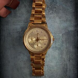 Citizen Gold Watch with Crystal Details